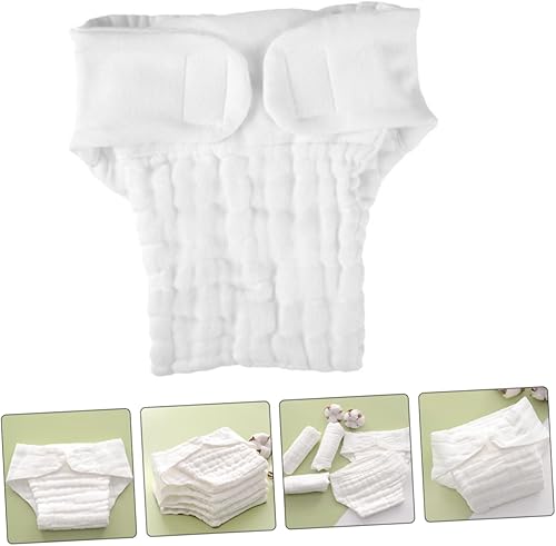 Miniatura 7 de ERINGOGO 5pcs Reusable Cotton Diapers High Absorbency Nappy Liners for Potty Training Swimming White Months Cloth Diaper