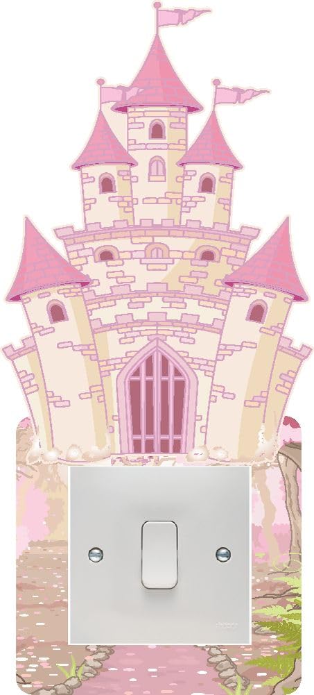 Princess Fairy Castle Light Switch Surround Art Vinyl Wall Stickers Childrens Bedroom