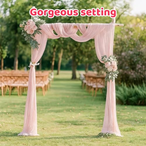 pink table cloth, Pink Table Runner for Weddings & Events, 90x300cm Long Gauze Boho, For Fall Autumn Decor Wedding Party Bridal Shower Birthday Table Decorations - Cosy Home Interiors pink table cloth, Pink Table Runner for Weddings & Events, 90x300cm Long Gauze Boho, For Fall Autumn Decor Wedding Party Bridal Shower Birthday Table Decorations - Image 6