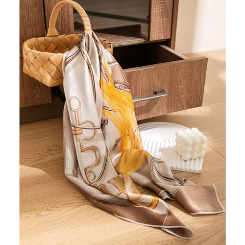 100% Pure Mulberry Silk Scarf - 35" Large Square Lightweight Headscarf – Women’s Hair Wraps Shawl With Gift Packed3