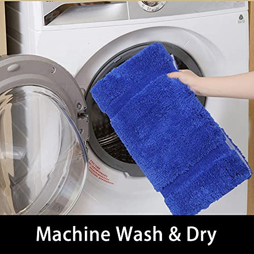 Shacos Super Soft Bathroom Rugs Set Of 2 Pieces 20X32 Inch Microfiber Bath Mat Non Slip Plush Bath Rug Absorbent Bathroom Carpet Machine Wash Dry, Royal Blue #TOP6
