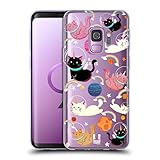 Head Case Designs Cat Space Unicorns Soft Gel Case and Matching Wallpaper Compatible with Samsung Galaxy S9