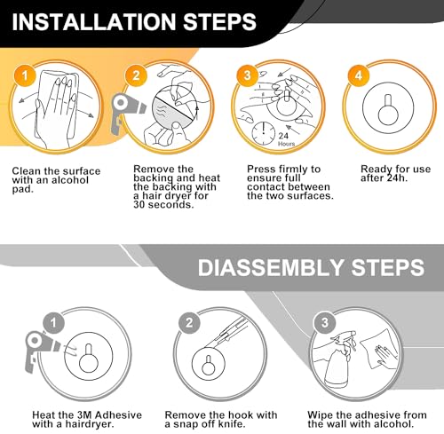 Klebehaken Extra Stark 2 Stück, Haken Ohne Bohren Mit Klebepads Haken Selbstklebend Edelstahl SUS 304 Runde Haken Wasserdicht Klebehaken Badezimmer Multifunktional Für Bad Toilette Küche (Silber)