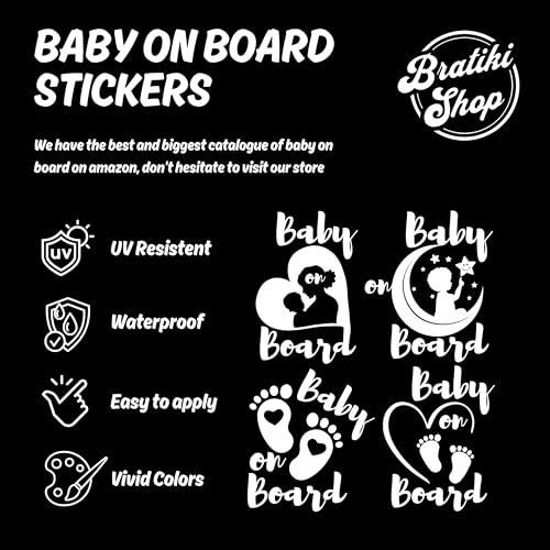 Sticker Baby on Board durable et résistant aux UV pour vitre - 4