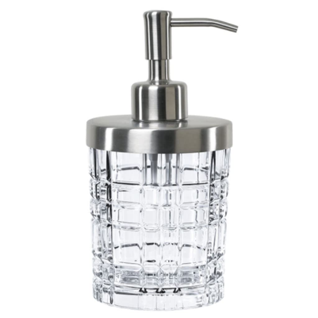 Dispensador de jabón, dispensador de líquido de Vidrio Transparente rellenable con Bomba de Acero Inoxidable, Botellas de loción de encimera de Cristal Artificial, Botella con Bomb