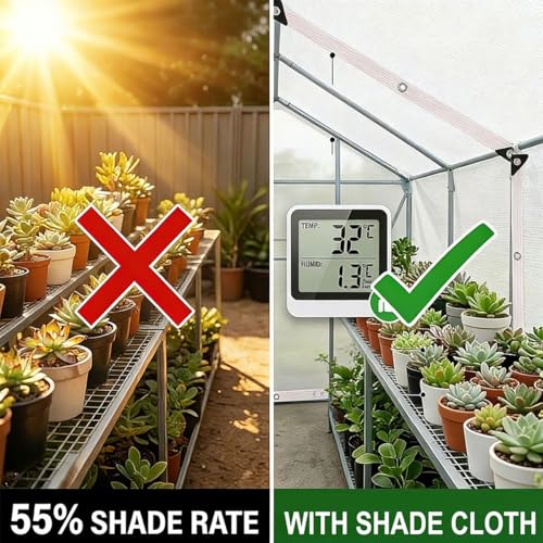 Filet d'ombrage anti-UV à œillets blancheur 55% haute performance