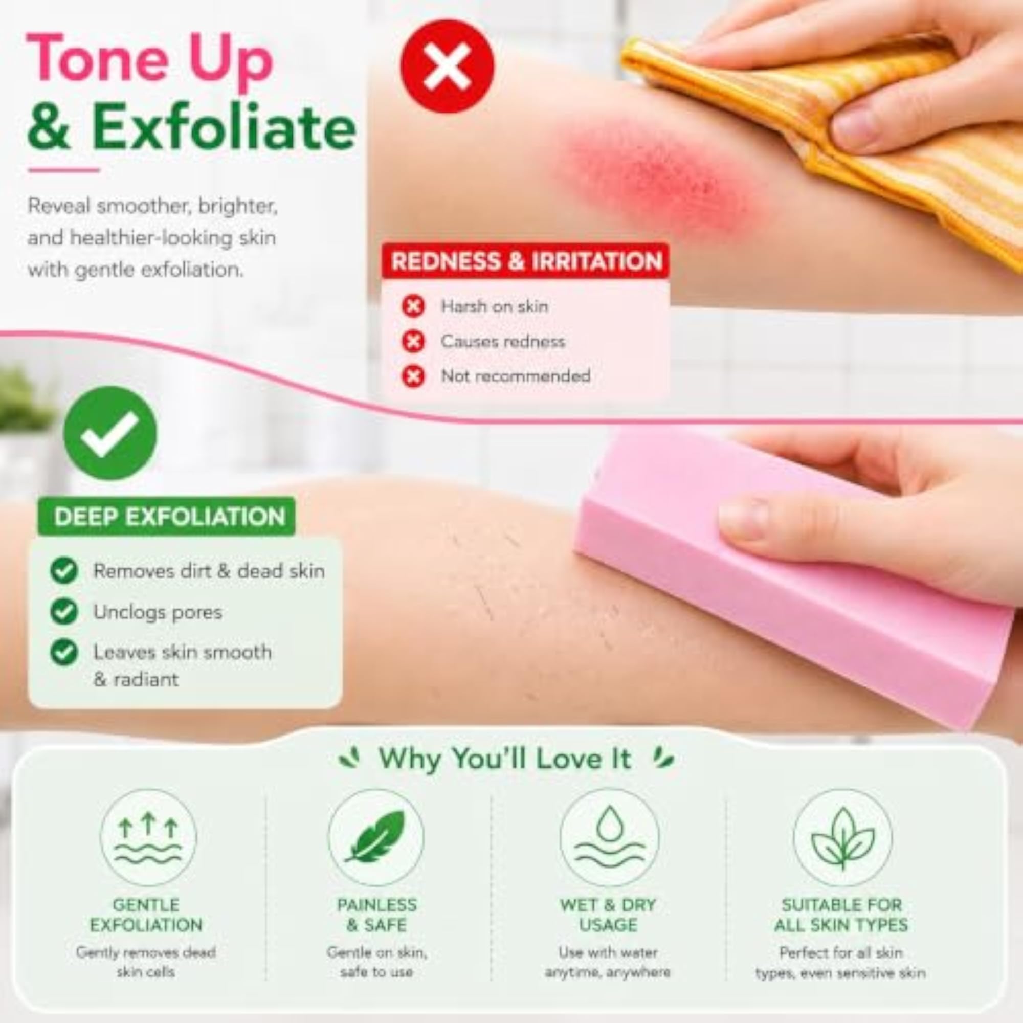 Ultra Soft Exfoliating Bath Brush, Body Scrubber