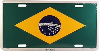 Flagline Brazil 6 inch x 12 inch Novelty Aluminum Wall Sign Plate