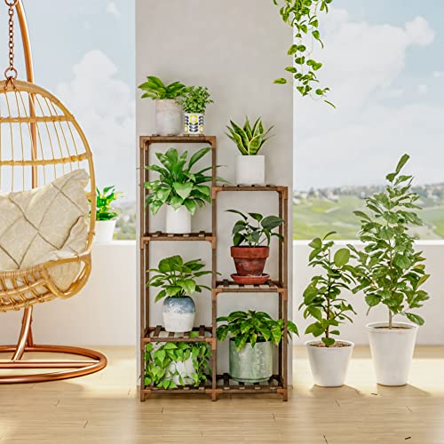 image for Bamworld Corner Plant Stand for Indoor Plants Outdoor Plant Shelf Flow