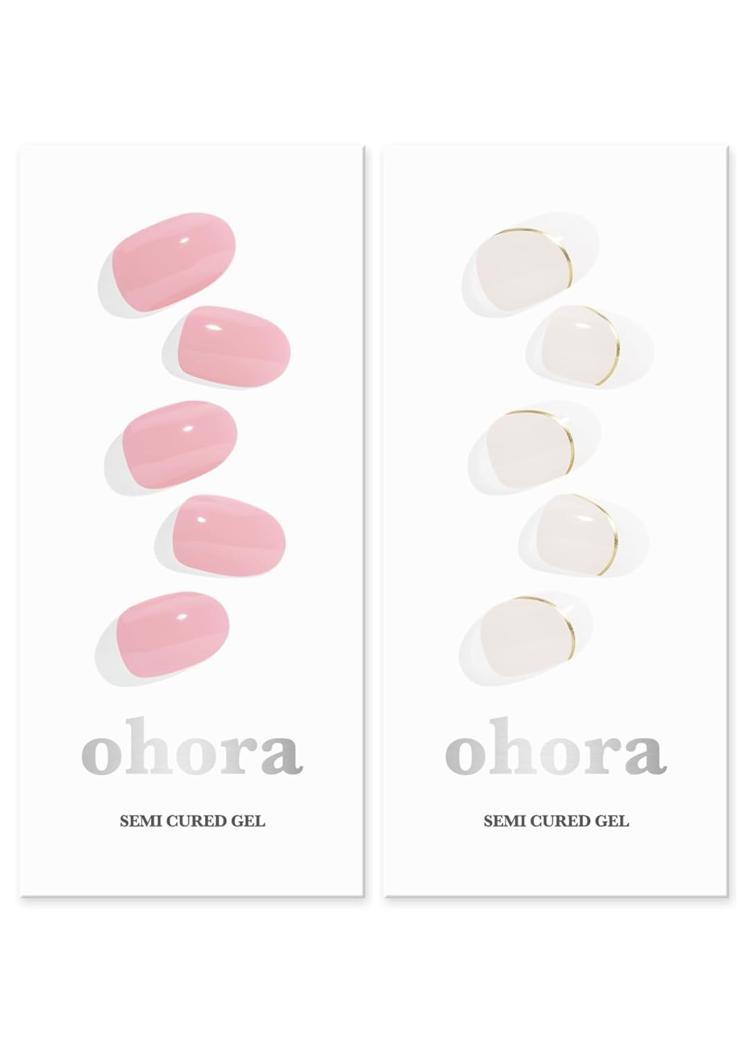 ohora Semi Cured Gel Nail Set of 2 (N Cream Pink & N Sylph) - Professional Salon-Quality Nail Care