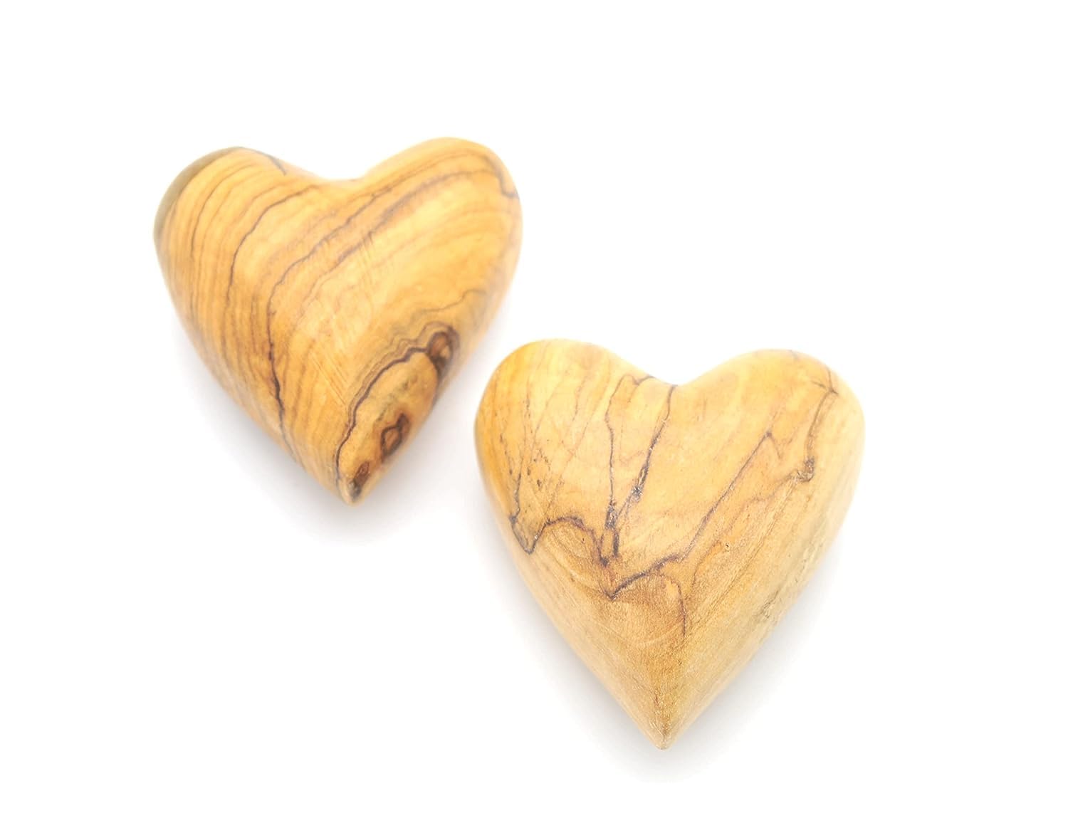 Hand Carved Bethlehem Olive Wood Hearts IHoly Land Crafts Olive Wood ...