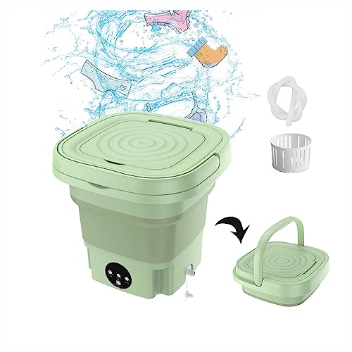 8L小型洗濯機 脱水機能付き, ウォッシャー ポータブル, 3つのモードで徹底洗浄,2分脱水・10/15分洗濯 格納式ドレン ポータブル ミニ 洗濯器 洗濯機小型ミニ 下着・ベビー服・タオル・洗えるマスク洗濯 自宅・事務室・旅行 一人暮らし 収納,Gree