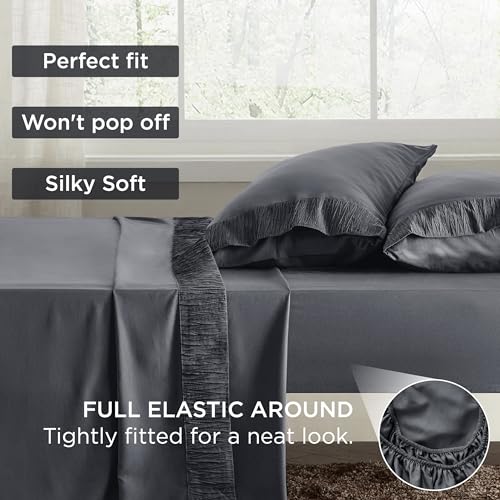 Bedsure BUSA801A6CG2QU Queen Sheets Grey - Soft Sheets For Queen Size Bed, 4 Pieces Hotel Luxury Queen Sheet Set thumb #5