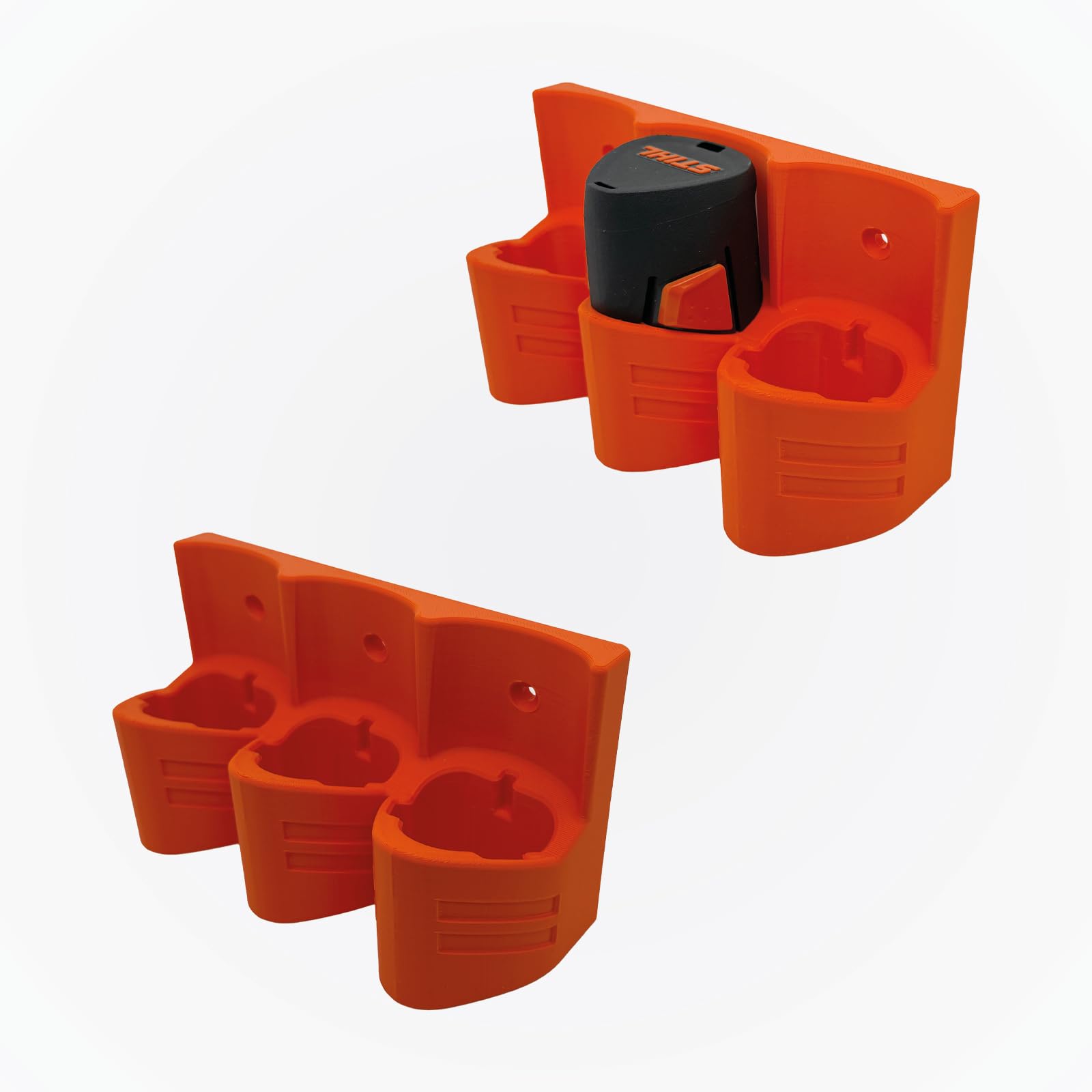 Wall Mounted Battery Holder Suitable for STIHL AS 2 Battery (10.8 V) - Sturdy Wall Mount for AS-System Batteries, Depending on Selection for 1/2/3 Batteries (3 Holders)