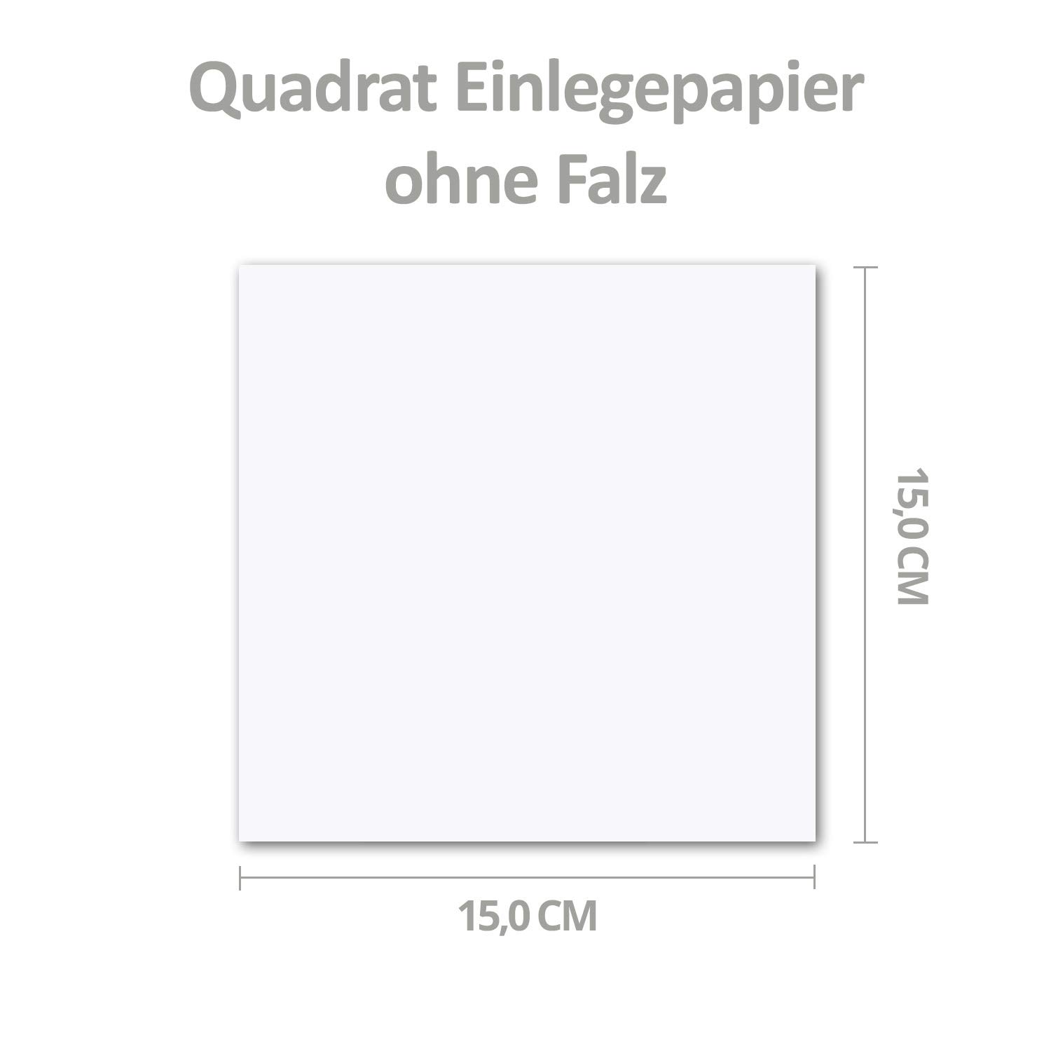 GUSTAV NEUSER papier do wkładania do kwadratowych kart, 400 sztuk, biały, 150 x 150 mm, bez zakładki, wysokiej jakości papier matowy