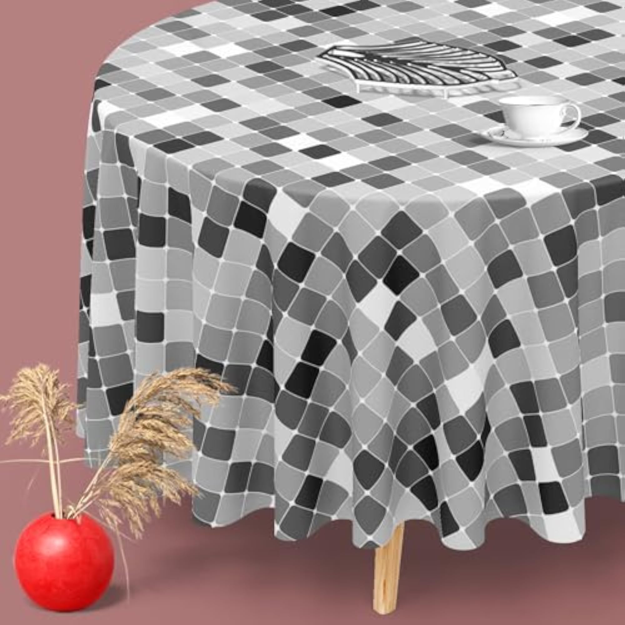 Black & White Square Table Cloth Cover for Dining & Center Table