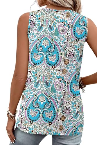 KISSMODA Womens Boho Tops for Summer Sleeveless Tanks Loose Fit Casual Blouse Daily Shirts for Leggings (S-3XL)