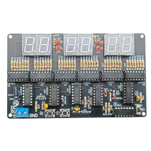 Malloy DC 4.5V-5.5V Kit de Reloj de Circuito Digital de 6 Bits Reloj ElectróNico EnseñAnza y CapacitacióN ProduccióN de Soldadura Piezas de Bricolaje