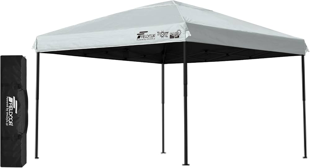 【ほぼ未使用】強化版FEELDOORタープテント3m センターロック 遮光遮熱 FIELDOOR ヤフー1位 ワンタッチタープテント 3m×3m 遮光/遮熱/UVカット