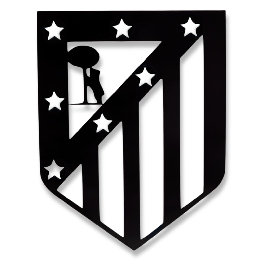 BUYLUX Cuadro Escudo Atleti de Madrid Pared Madera - Decoracion Habitacion, Hogar Moderno - Regalos Originales para Hombre, Niño - Cuadros Decoracion Salon Modernos - Poster Futbol
