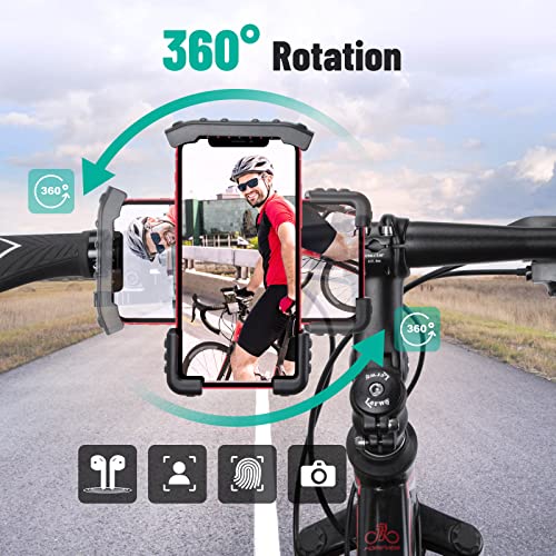 Image of Inkbird LERWAY Bike Phone Holder Bike & Motorcycle Phone Mount Universal Mount with 360 Rotation Handlebar Clamp with Aluminum Arms for Smartphones and GPS Devices Between 4.6 and 6.5 inches