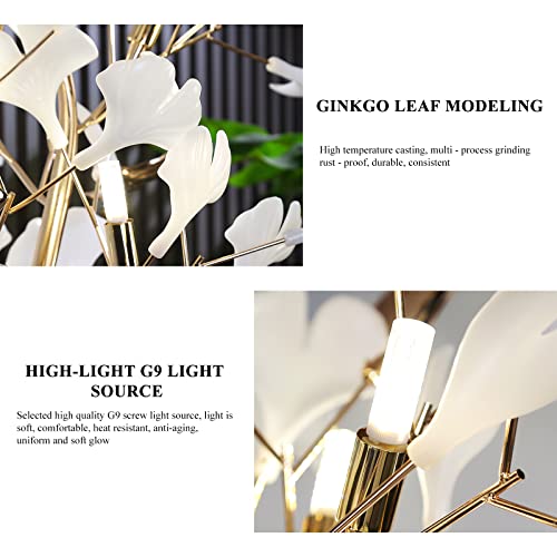 CCXXYGWJ Elegante Lampada da a Forma di Albero di Ginkgo con Base in Marmo - Illuminazione per Soggiorno, Camera da Letto e Angolo Lettura - Elegante Arredamento per la casa Unico a Risparmio