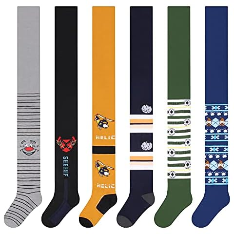 Pack of 6 L&K-II Children baby boy knitted tights with different patterns multicolored 2717 86-92 Cover