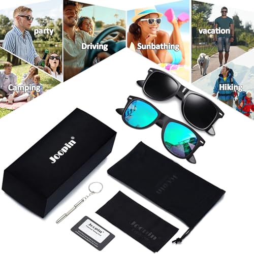 Image of Joopin Square Sunglasses Polarized UV400 Designer Sun Glasses Men Women | Oversized, Plastic Frame, Retro, Vintage, Unisex, Trendy Shades for Driving, Party, Fishing, Business, Costume