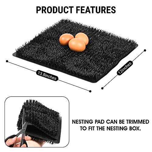 Nevry Chicken Nesting Box Pads - 4 Pack - Soft & Washable Chicken Nesting Pads - Reusable Forgiving Rubber Material - Chicken Bedding For Coop #TOP3