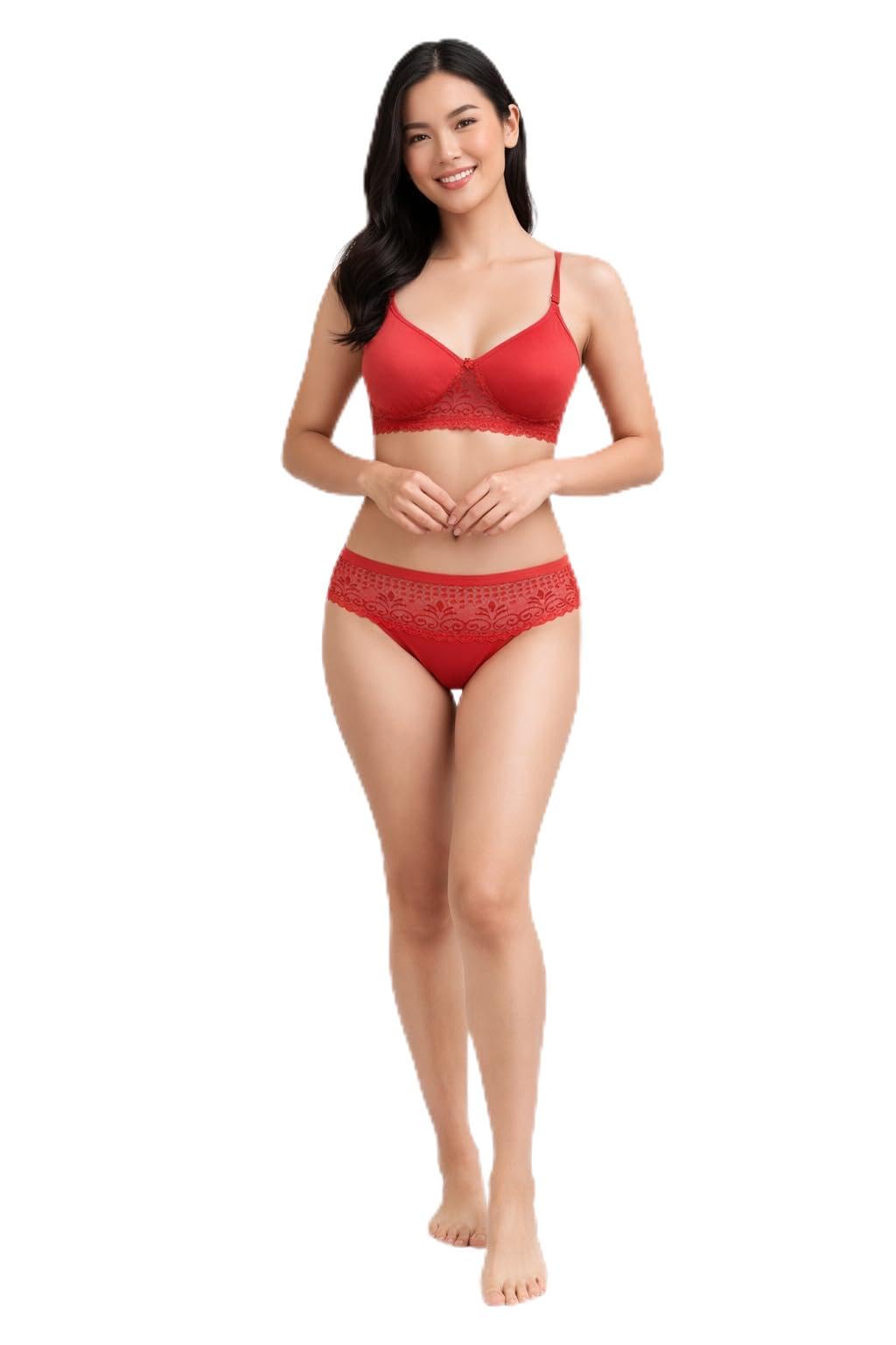 Cotton Bra Panty Set for Women | Lightly Padded Lingerie Set | Soft Innerwear for Girls-image-43