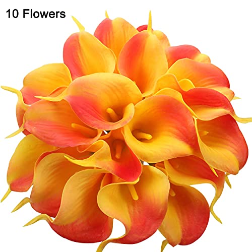 Image of TIED RIBBONS 10 Pcs Artificial Calla Lily Flowers Bunch for Vase&Flower Pots (33 Cm Each, Multi) Home Decor Item for Living Room Centerpiece Corner Table Decorations (Pot Not Included) - Silk