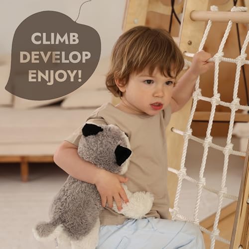 Image of Goodevas Improves 9-in-1 Indoor Climbing Frame for Kids, Montessori Climbing Frame with Slide, Swing, Climbing Wall, Climbing Triangle - Playground for Nursery