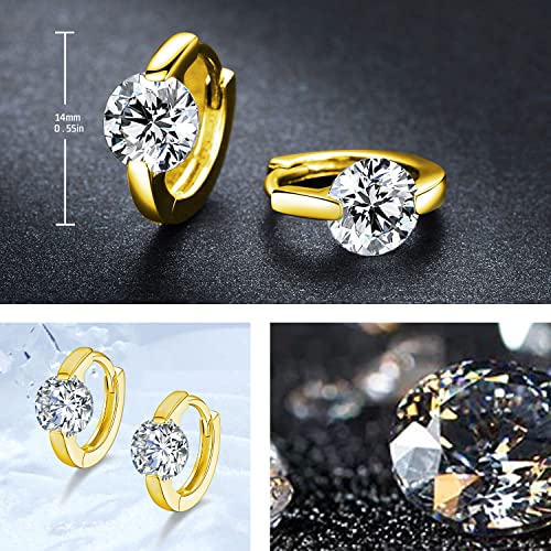 10K/14K18K Solid Gold Moissanite Hoop Earrings for Women Hypoallergenic Earrings for Sensitive Ears(1carat,D Color)4