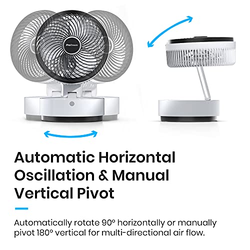 Pro Breeze Ultra Powerful Dc Air Circulator Fan - 8” Desk Fan Small Fans With Quiet Motor, 24 Speeds, 4 Operating Modes & 12 Hour Timer - Table Fan For Bedroom - White #TOP6