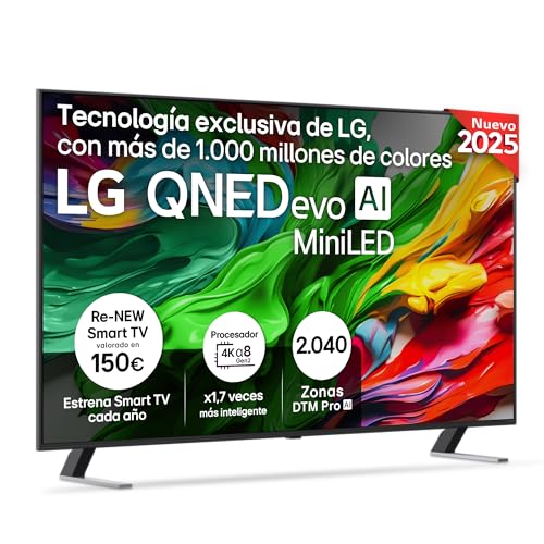 LG 65QNED85A6C - TV 65', 4K QNED EVO, Smart TV, WebOS 25, Procesador Potente e Inteligente, MiniLED...