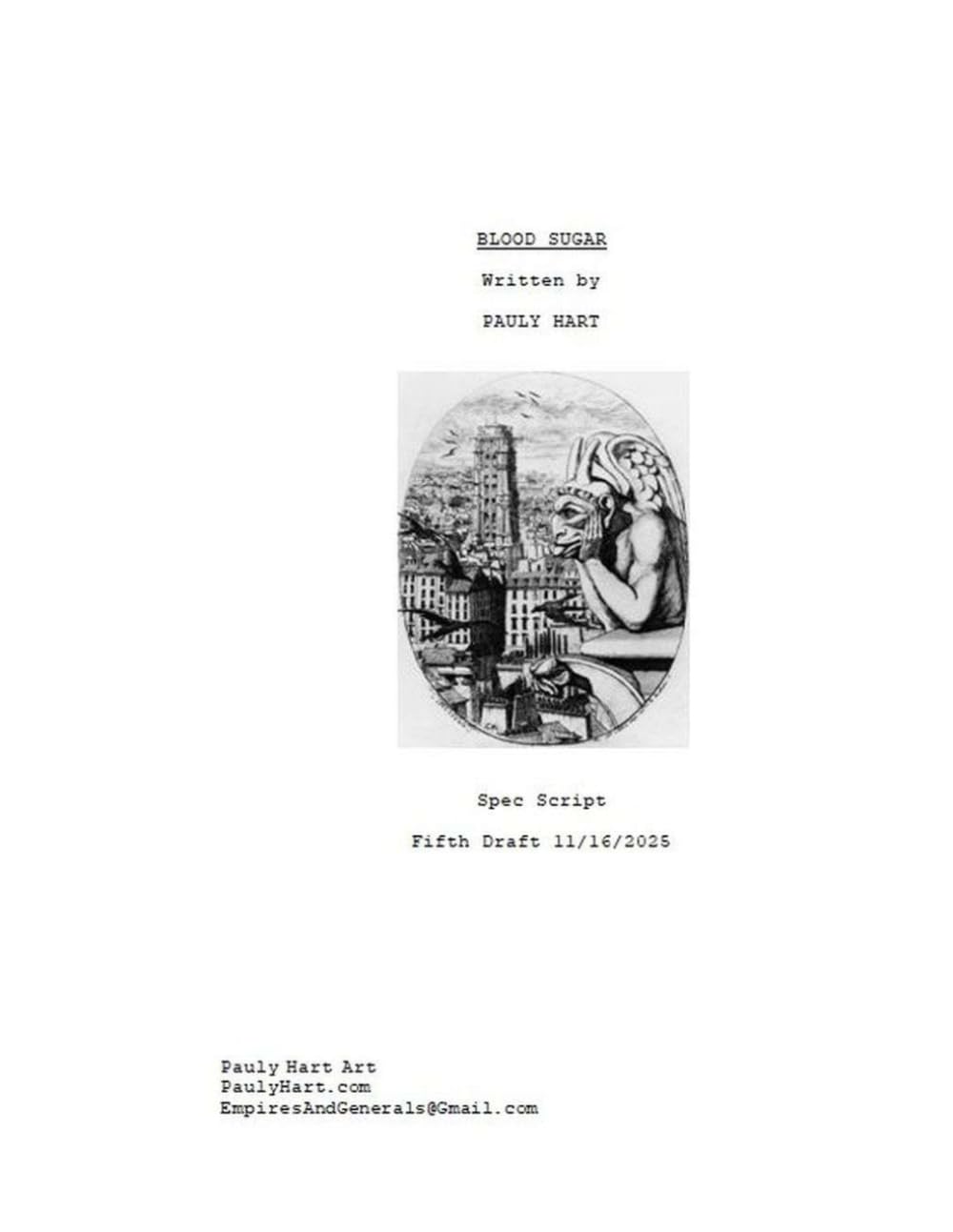 BLOOD SUGAR: Spec Script (Screenplays)