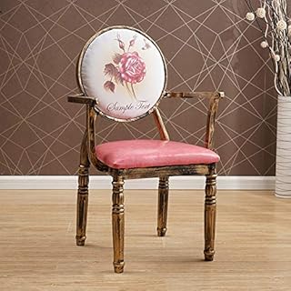 Chenbz Silla de Hierro Forjado de Estilo Europeo reposabrazos Respaldo Silla de Maquillaje Creativa Moderna economía Sedie...