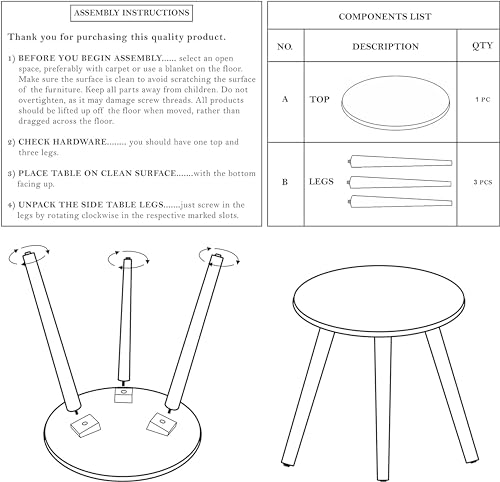 Image of WOOYNEX Wooden Table With Three Legs A Modern Round Coffee And Side For Small Spaces Pillar, Wood Books, Magazines, Plant Stand Living Room Entryway -Natural, 30 Cm, Cm