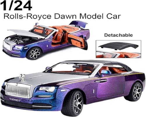 Image of LONGMIRE Metal Pull Back Diecast Car Pull Back Model with Sound Light Boys Gifts Toys for Kids Pack of 1, Multicolor (1:24 RR Dawn)