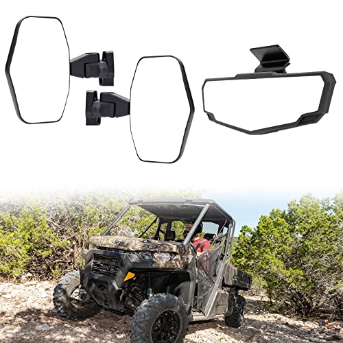 Rear View Mirror and Side Mirrors Kit for CanAm Defender Defender MAX