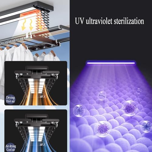 Foldable Clothes Drying Rack - Compact, Retractable Design, Supports 35kg, 220V Indoor Use, Perfect for Large Sheets and High Ceilings