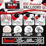ALL-IN-1 Red Black and White Balloon Arch Kit for Red and Black Birthday Party Decorations – Reds and Blacks Balloons for White Black and Red Balloon Garland Kit – Graduation Black and Red Balloons - Image 3
