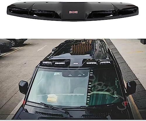 Roof Lights Top Lamp Bar Searchlight Spotlights With 4 Led Drl Super Bright Fits For Land Rover Defender 2020-2023 (Gloss Black) #TOP20