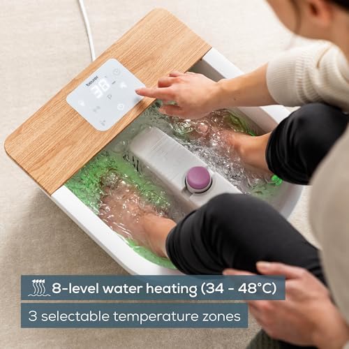 Beurer FB65UK Wellness Foot Spa Powerful 8-Level Water Heater Footbath with Premium Touch Screen 3 Pedicure Attachments Relaxing Bubble andVibration Massage Ambient Lighting with 6 Light Effects - Image 3