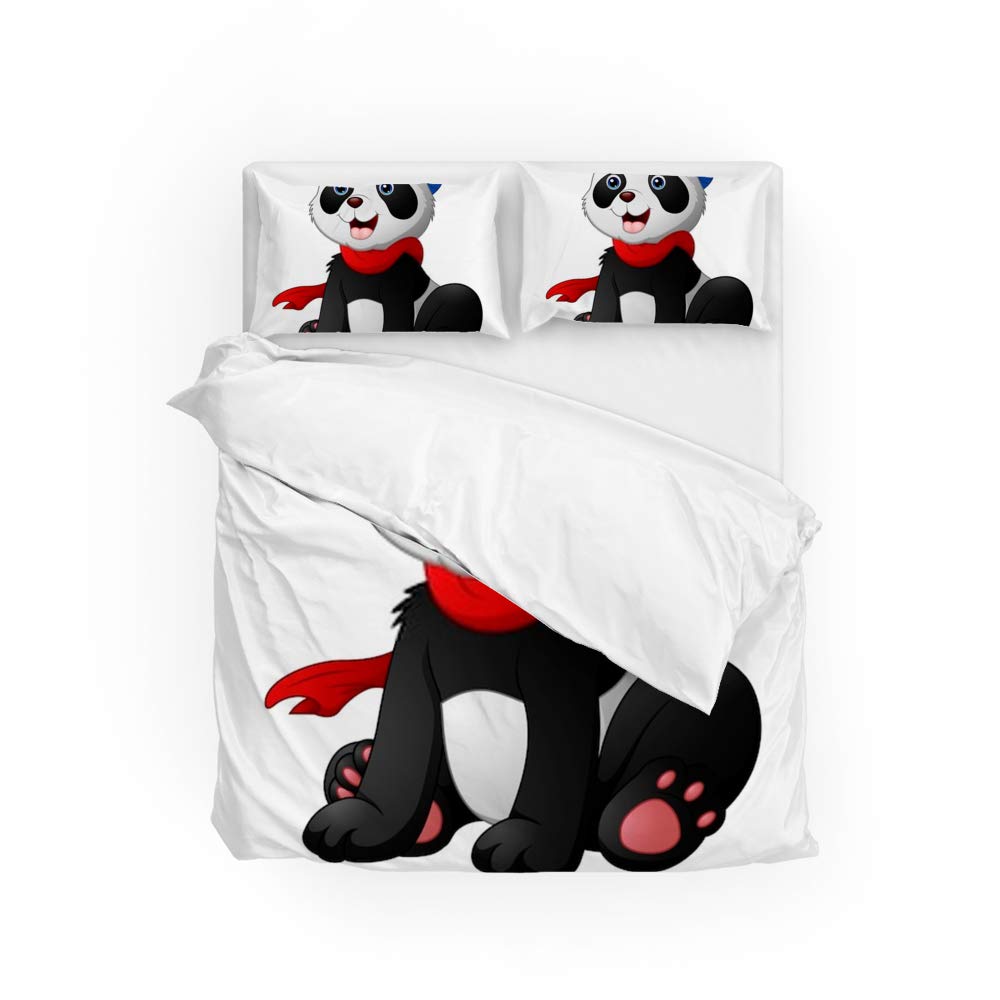 Parure de couette Queen Size en microfibre premium ultra douce motif panda