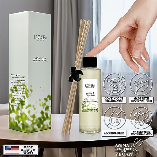 LOVSPA Vanilla & Patchouli Diffuser Oil - Luxury Essential Oils for Diffuser Refill & Air Freshener Room Spray - Long-Lasting & Natural Home Fragrance, Scented Oil for Diffusers, USA Made, 4oz - Image 6