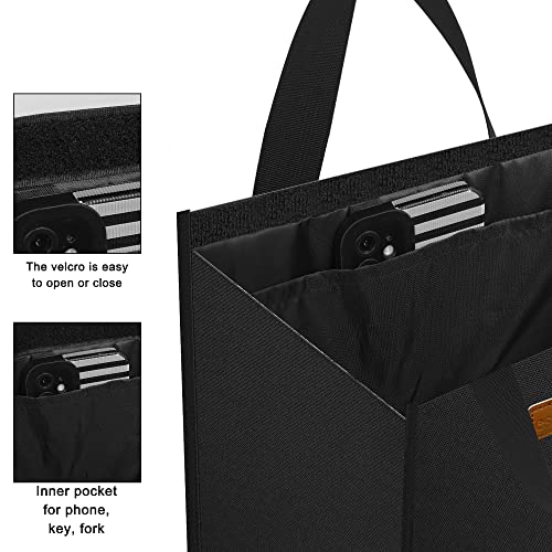 Lunch Bag Women Men Black Insulated Lunch Box Reusable Lunch Tote Bag For Work-Black #TOP2