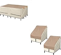 Vista 1 de Porch Shield Funda para muebles de patio, funda rectangular de 108 x 70 pulgadas con funda para silla de exterior, 34 pulgadas de ancho x 37