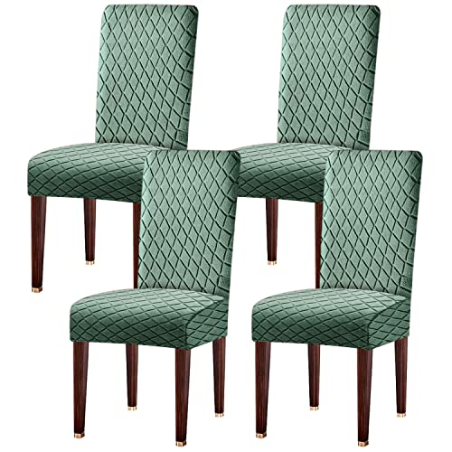 LANSHENG Dining Chair Covers Set of 4, Stretch Dining Chair Protector Slipcovers Jacquard