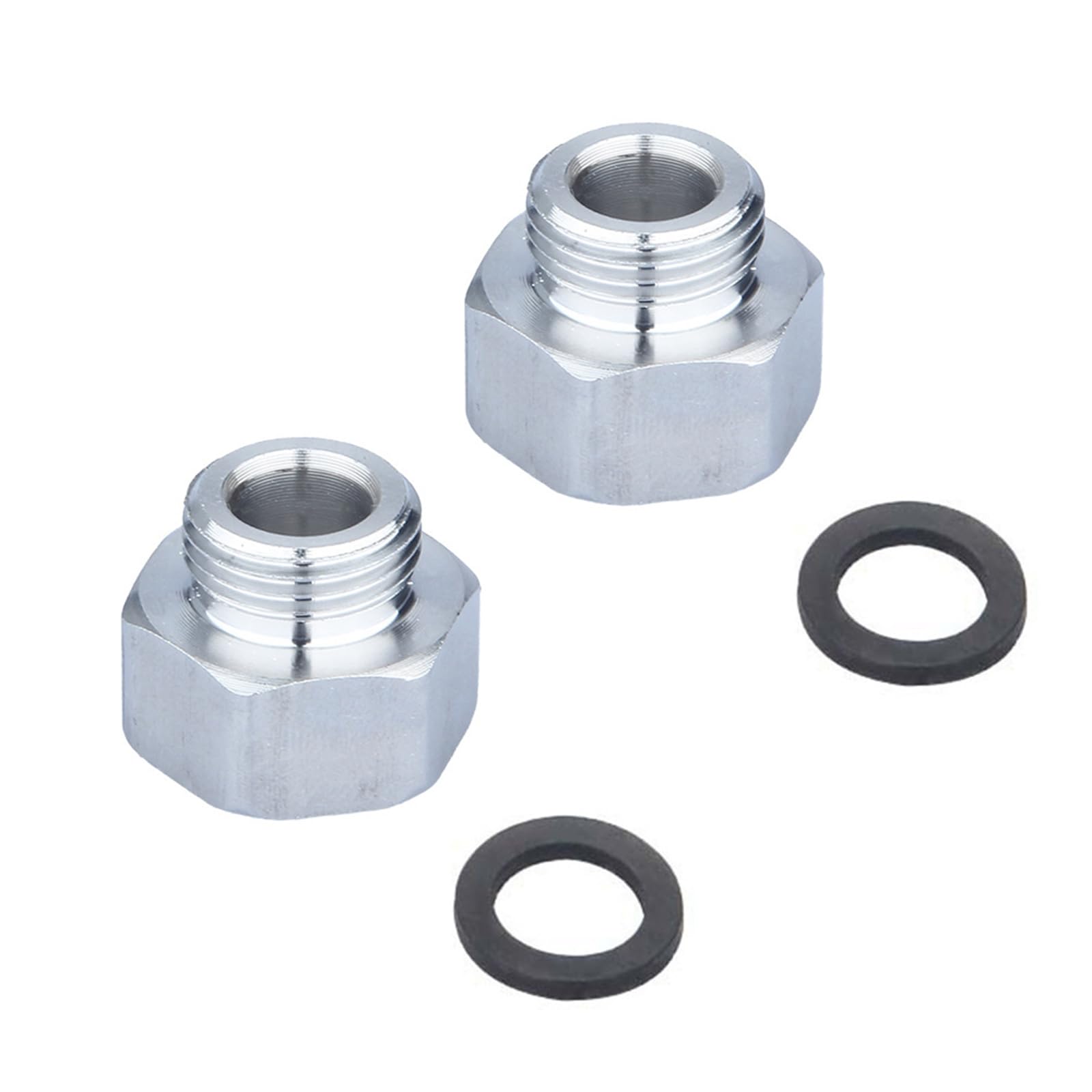 Buxuaaaa Women's Multicolor 2Pcs Sturdy Stainless Steel Compression Fitting Adapters Leak Proof Thread Reducer For Kitchen Bathroom Plumbing Kitchen Faucet Water Line Adapter